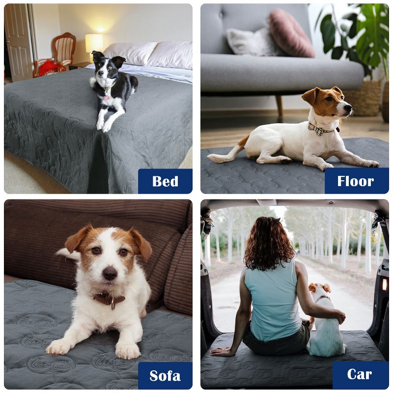 Waterproof Dog Blanket for Couch Bed, Washable Non-slip Bed Sofa Furniture Protector Mat for Dogs Cats, Kritter Planet, 4 of 7