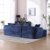 Okak Comfy L Shaped Boucle Sofa with Chaise, Minimalist Oversized   Upholstered Couch Sleeper Sectional Sofa 3 Seater Deep Seat Left Hand Facing, Blue - 2 of 4