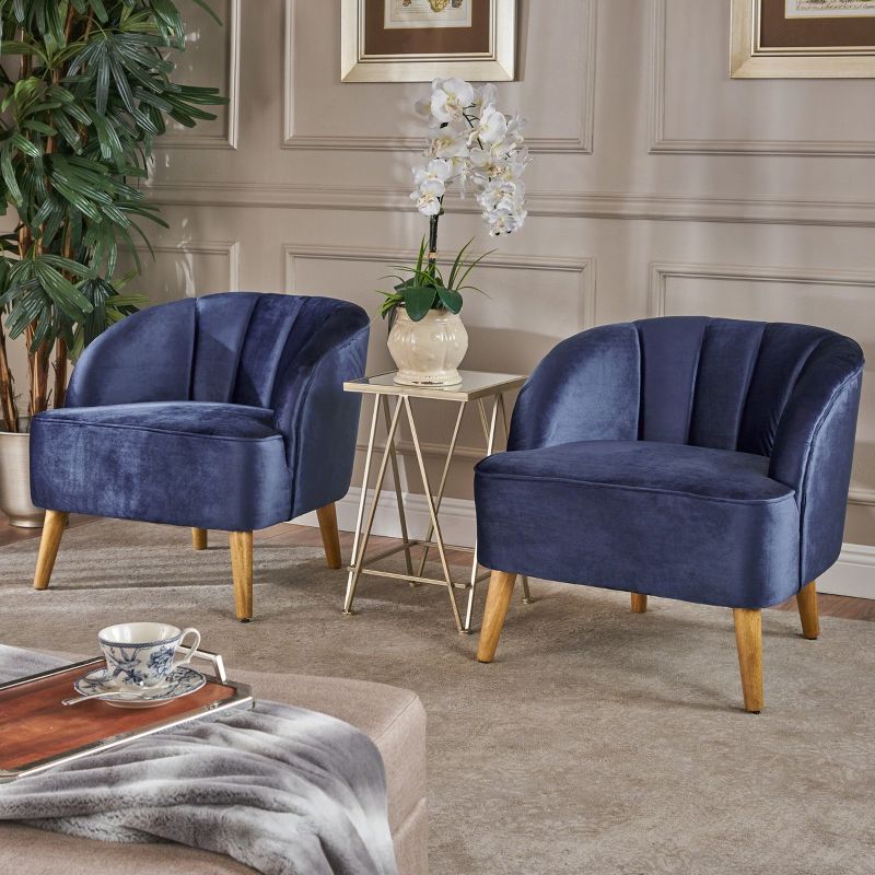 Set of 2 Amaia Modern New Velvet Club Chair - Christopher Knight Home, 3 of 6
