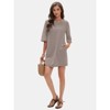 EXLURA Women's 2025 Summer Oversized Short Sleeve T Shirt Dress Casual Crew Neck Striped Tops Loose Sundress with Pockets - 4 of 4