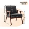 26" Wide Upholstered Mid-Century Modern Accent Chair with Rubber Wood Frame and Armrests for Living Room or Bedroom -3irtyhousy - 4 of 4
