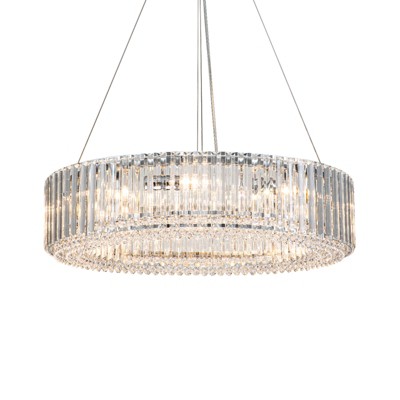 LLHZSY 8-Lights Crystal Pendant Chandelier for Dinning Room Living Room-26" -Chrome