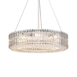 LLHZSY 8-Lights Crystal Pendant Chandelier for Dinning Room Living Room-26" -Chrome - 1 of 4