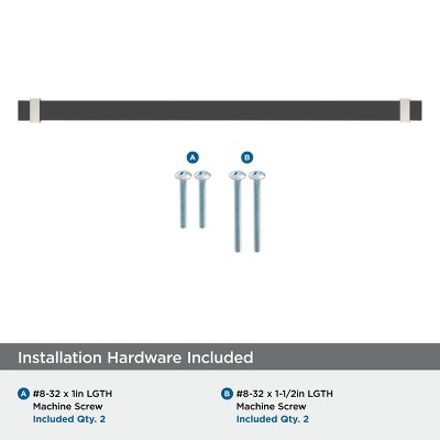 Overton 12-5/8 inch Brushed Matte Black and Satin Nickel Rectangular Bar Pull