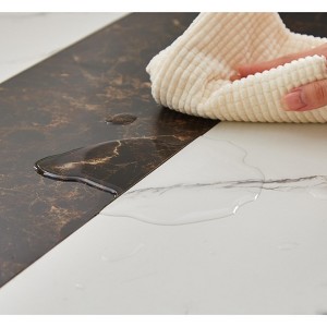 Gulches 70.9" Large Rectangular Dining Table, White Marble Grain MDF Top Steel Frame, 330LBS Capacity Seats 8 for Kitchen/Living Room/Office - 1 of 4