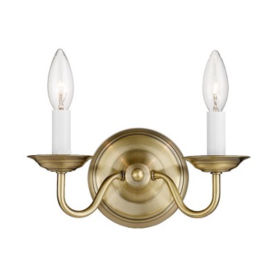 Livex Lighting Williamsburgh 2 - Light Wall Light in  Antique Brass