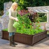 Costway 4 Pcs 48.5'' Raised Garden Bed Square Plant Box Planter Flower Vegetable Brown - image 4 of 4