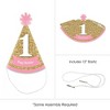 Big Dot of Happiness 1st Birthday Girl - Fun To Be One - Mini Cone First Birthday Party Hats - Small Little Party Hats - Set of 8 - 3 of 4