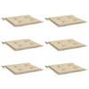 vidaXL Outdoor Garden Chair Cushions - Set of 6, Beige, 19.7"x19.7"x1.2", Comfortable Patio Seat Cushions, Durable Oxford Fabric, Foam Fiber Filling - 3 of 4