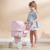 Olivia's Little World Buggy-Style Doll Pram with Canopy, Pink/Grey - 2 of 4