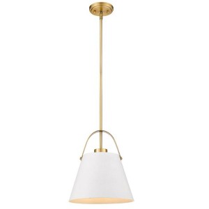 Z-Studio 1-Light Pendant - Matte Black & Brushed Nickel, 12.5" Wide, Dimmable, Modern Design - 1 of 1