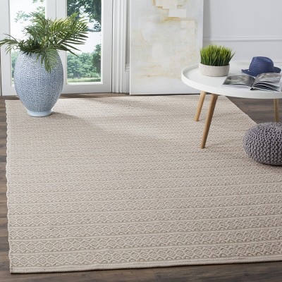 Ivory and Grey 6' x 9' Handwoven Cotton Area Rug