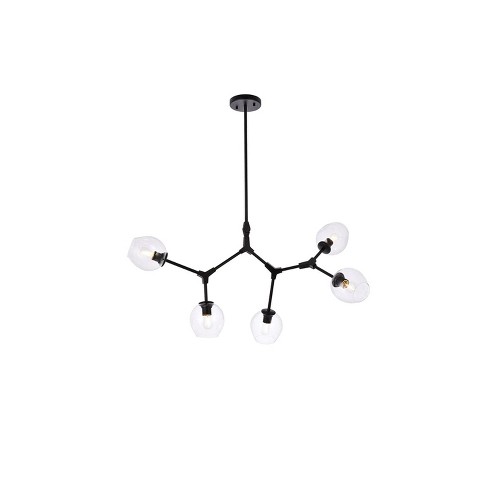 Elegant Lighting Cavoli 5 Lights Black Chandelier : Target