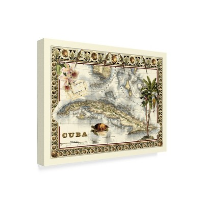 Trademark Fine Art -Vision Studio 'Tropical Map Of Cuba' Canvas Art