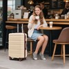 Gulches 20"/24"/28" 3 pcs/set in ABS Spinner Wheel Luggage, Carry on Suitcase, Matching Color, TSA Combination Lock (Beige) - 2 of 4