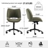 YOUNIKE Swivel Office Chair Modern Adjustable Desk Executive Task Chair Leather Rolling Side Vanity Chair 24.41"Wx25.2"Dx(29.92-33.07)"H - 2 of 4