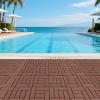 Syemin Carpet Tiles 44 Pieces Interlocking Deck Tiles, Decking Floor Tiles, Indoor and Outdoor Floor Tiles, Courtyard Floor Tiles, Brown, 12"*12"*0.8" - 4 of 4