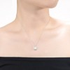 White gold plated pendant necklae with princess cut cushion drop cubic zirconia for a glamorous and elegant touch - 2 of 3