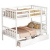 NicBex Twin Over Twin Rubber Wood Bunk Bed with Fence and 2 Drawers,Loft Bed with Ladder for Bedroom,Convertible into 2 Twin Beds,Gray/White/Espresso - 4 of 4