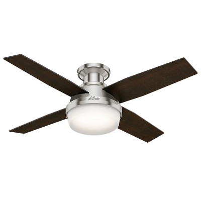 Hunter 44" Brushed Nickel Low Profile Ceiling Fan with LED Light