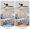 Ludomide 52" Ceiling Fan with Lights Remote Control, 3 Blade Flush Mount Ceiling Fan Reversible Noiseless for Patio, Living Room, Bedroom, Office - 4 of 4