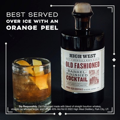 High West Old Fashioned Barrel Finished Whiskey Premixed Cocktail - 375ml Bottle