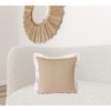 20" X 20" White And Golden Yellow 100% Cotton Geometric Zippered Pillow - 2 of 4