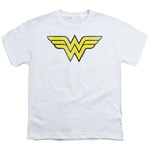 Boys' DC Wonder Woman WW Logo Distressed T Shirt - 1 of 4