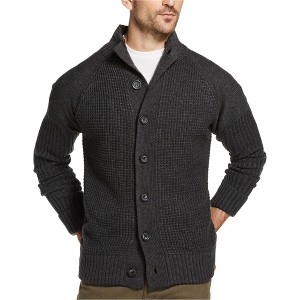 Weatherproof Mens Waffle-Stitch Cardigan Sweater - 1 of 1