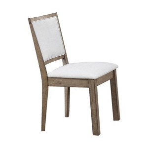 Acme Furniture Set of 2 Paulina Side Chair White/Rustic Oak Brown, White/Rustic Brown Brown