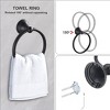 Itopfox 8 Piece Matte Black Bathroom Accessories Kit 2 24 Inch Towel Bars 2 Toilet Paper Holders 2 Towel Rings 2 Hooks - 4 of 4