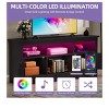 Black TV Stand for 65 Inch TVs, Farmhouse LED Entertainment Center with Cabinets, Power Outlet , Media Console for Living Room - 4 of 4