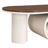 Sapphtopaz Luxury Industrial Oval Coffee Table with ith Storage Shelf & Drawer, Modern Coffee Table for Living Room – Sturdy Metal Frame Center Table - 4 of 4