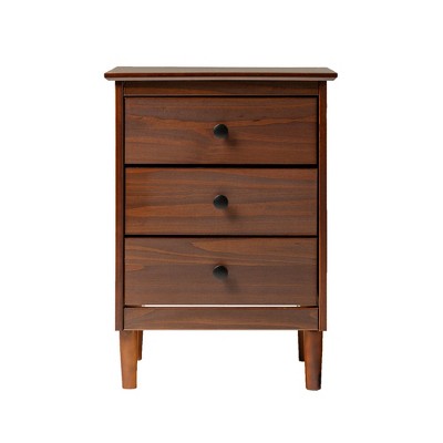 NicBex Nightstand with 3 Drawers,Modern Side Table with Handles and Wood Legs,Bedside Table for Bedroom,Living Room