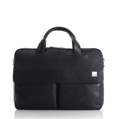 Knomo London Warwick 15" Leather Laptop Bag Black