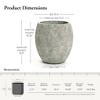 LuxenHome Round Cement Planter – Rustic Gray Pot with Drainage Hole & Plug for Indoor/Outdoor Plants - 3 of 4