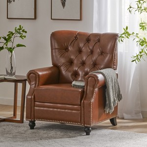 GDFStudio Welch Contemporary Tufted Pushback Recliner with Nailhead Accents - 1 of 4
