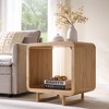 End Table with Charging Station, 23.6" Wood Nightstand with Open Shelf Storage, Modern Side Table for Living Room, Bedroom - 2 of 4