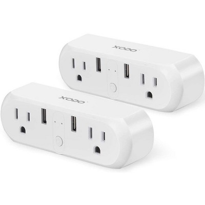 XODO Dual USB Wi-Fi Smart Plug Outlets, 2-Pack