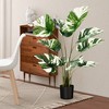 Tangkula 4FT Artificial Monstera Deliciosa Tree 2-Pack Fake Plant Faux Tree for Decoration - 2 of 4