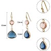 Handmade Sapphire & Topaz Dangle Earrings: Blue and Pink Gold Drop Earrings for Women - 4 of 4