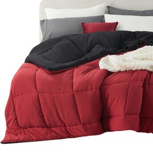 Comforters- Duvet Insert Contrast Down Alternative Comforter Quilted All Season Duvet with 8 Tabs, Machine Washable, Gifts for Women - 1 of 4