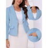 INSPIRE CHIC Women's Tweed Long Sleeve Notched Collar Open Front Casual Elegant Work Suit Blazer - 2 of 4