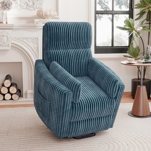 37'' Power Lift Recliner Chair, Round Plush Faux Fur Footrest,Sturdy for Living Room&Bedroom - 1 of 4