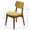 Set of 2 Dark-Yellow Velvet Dining Chairs – Solid Wood Legs, Padded Seat & Back, Armless Side Chairs for Kitchen, Dining or Living Room - 2 of 4