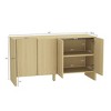 CAVINAS Sideboard Buffet,Kitchen Cabinet with 4 Push-to-Open Doors,2 Adjustable Shelves,2 Media Holes,Buffet Table for Dining,Living Room - 3 of 4