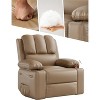 22'' Recliner Chai, Manual PU Leather Recliner with Cup Holders & Side Pockets, Ergonomic Design for Nursery, Living Room, Bedroom - 4 of 4