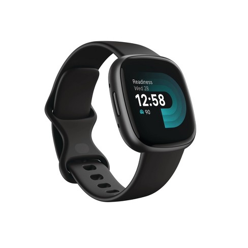 Fitbit Versa 4 Smartwatch - Graphite Aluminum with Black Band