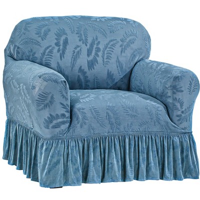 Collections Etc Leaf Stretch Ruffle Furn Cover