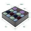 Garnen Drawer Organizer Clothes, 16 Cell Dresser Organizer Bins Divider for Socks Underwear Organizers, Baby Nursery Closet Organizer & Storage, Gray - 3 of 4